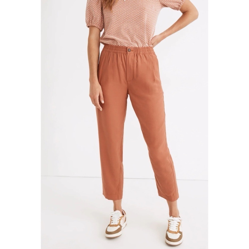 Madewell Drapey Track Trousers in Weathered Brick Size Large